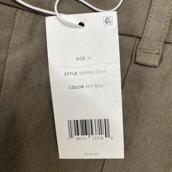 Vince Women's Soft Linen Blend High Rise Pull-On Pants Size XL | Color: Olive - Picture 5 of 7